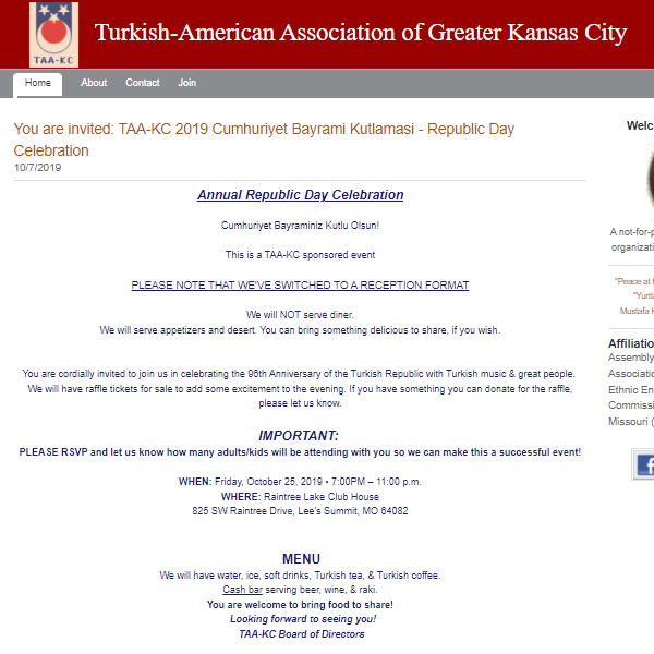 Turkish-American Association of Greater Kansas City - Turkish organization in Kansas City MO