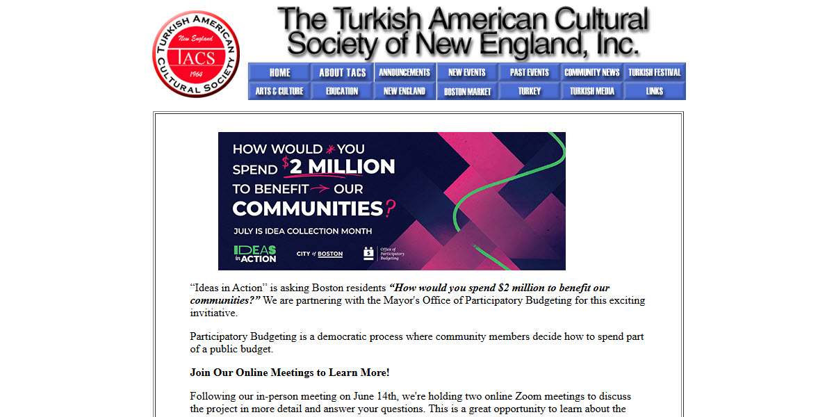 Turkish American Cultural Society of New England, Inc